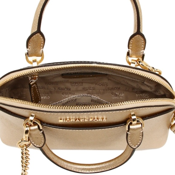 Michael Kors Emmy Pale Gold Small Dome Leather - Picture 2 of 7
